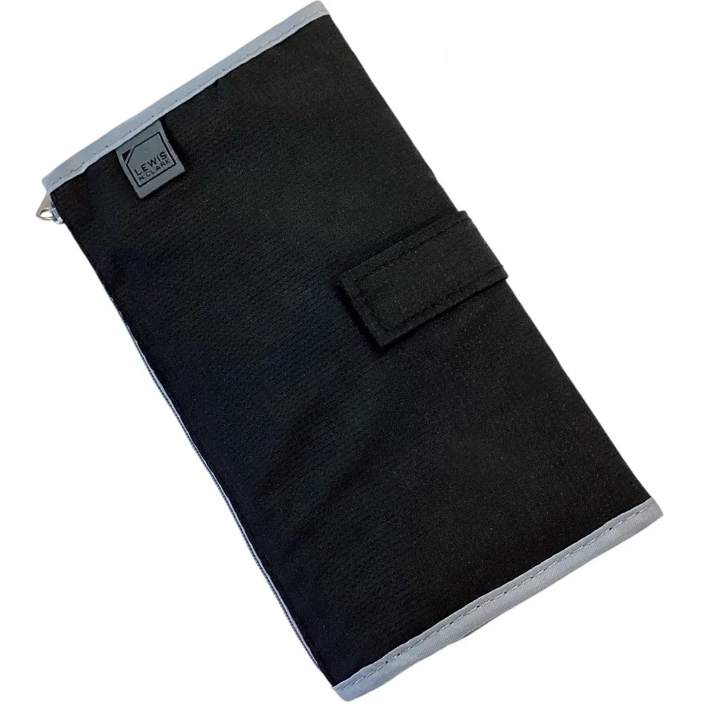 Lewis N Clark Black & Gray Deluxe Accessory / Pill Organizer AM/PM 16 Pouches